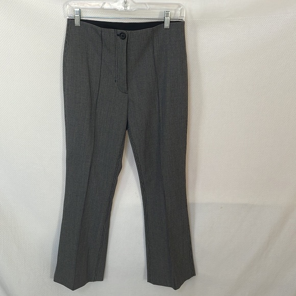 Helmet Lang Wool Houndstooth Cropped Flare Trousers - Picture 9 of 11